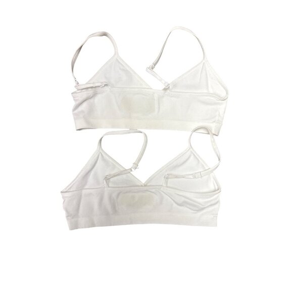 Hanes Soft White Nylon Spandex Training Bras Comfort Fit Set Of 2 Small - Picture 2 of 3